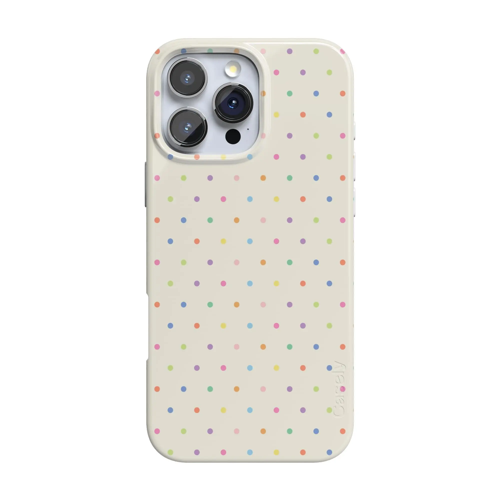 Casely iPhone 16 Pro Case | On the Dot | Rainbow Polka Dot | Compatible with MagSafe | Classic Ultra Thin Design