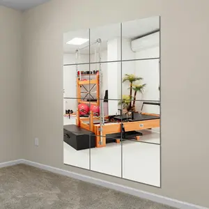 Wall Mounted Frameless Mirror Tiles 12" x 15" 12Pcs for Home Gym Bedroom Door