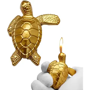 Golden Turtle Butane Lighter - Cool Portable Gas Lighter With Adjustable Soft Flame, Refillable for Outdoor Indoor Use - Men's Boyfriend Gift Croc