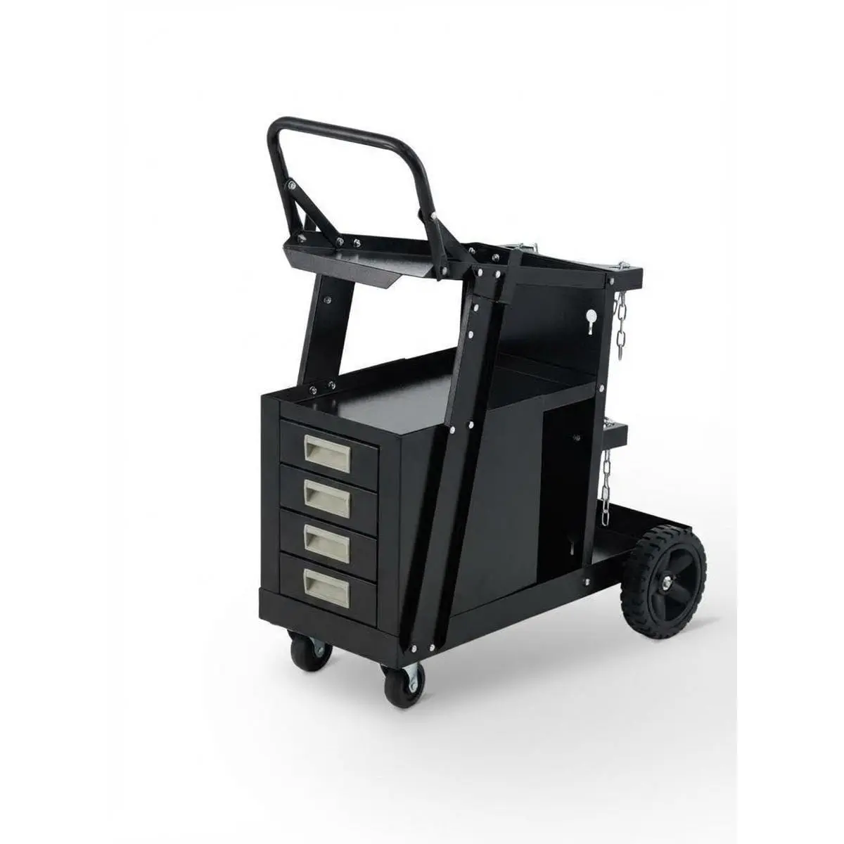 GARVEE Welding Cart with 4 Drawers & Tank Storage, 270 LB Capacity, Heavy Duty Steel Welder Cart for MIG/TIG/Plasma Cutter, Industrial Welding Trolley for Shop Garage