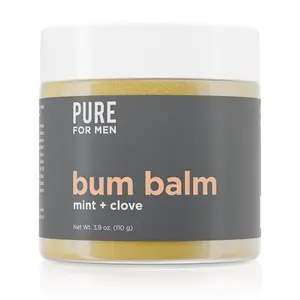 Bum Balm | Pure for Men | Raw Lotion for Men | All Purpose Skin Hydration and Deodorizing Balm | Raw Shea Butter, Mint and Clove