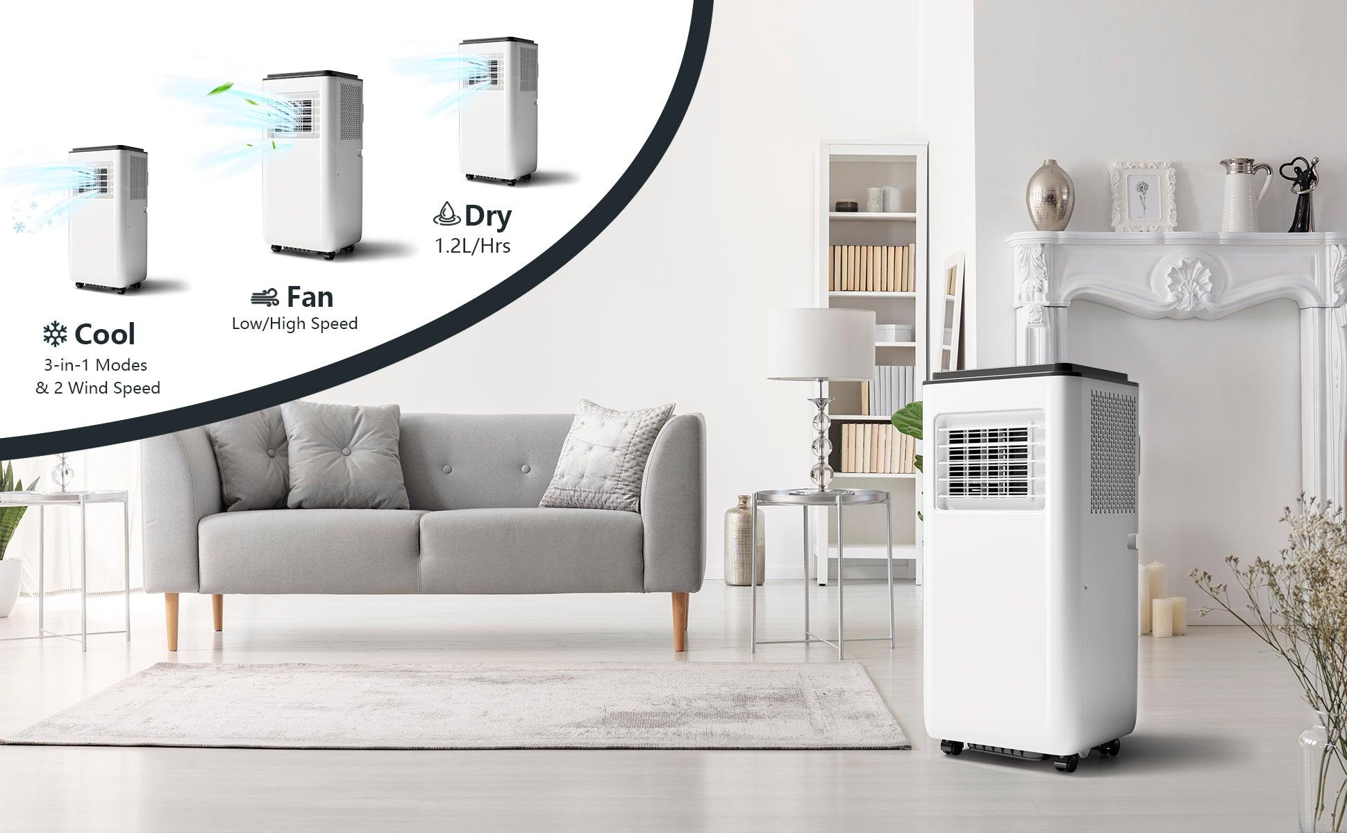 GARVEE 8000Btu Portable Air Conditioner with Remote Control, Powerful Cooling Up to 350 sq ft,Quiet AC Unit with Cool, Dehumidifier & Fan Mode,24 Hour Timer, Window Installation Kit for Home, Office