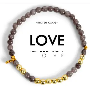 Gold Morse Code Bracelet | LOVE