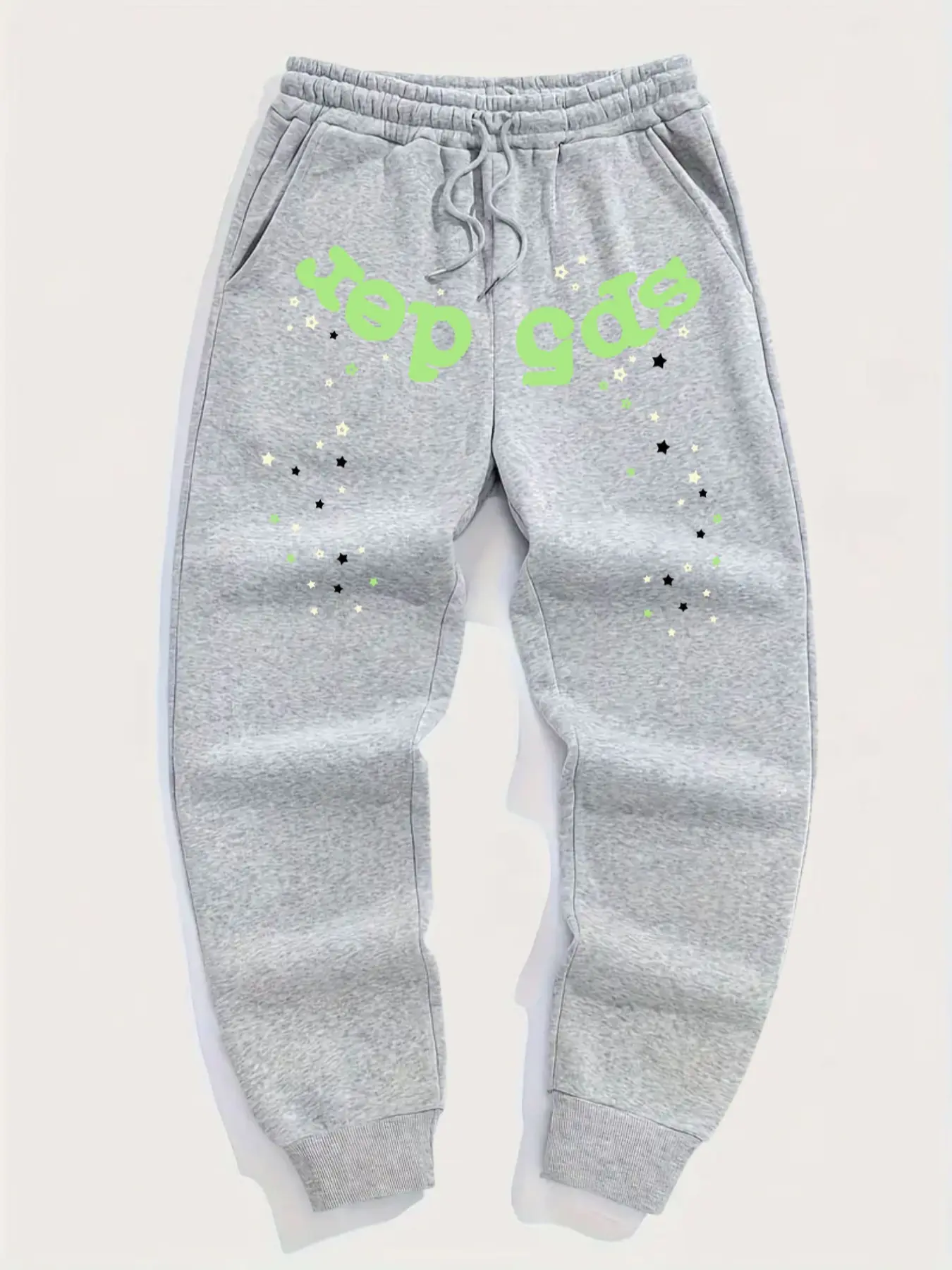 Men's Drawstring Waist Joggers Pants, Casual Fitted Thick Fabric, Geometric Pattern, Perfect for Fall & Winter Activities