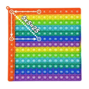 Math Multiplication Addition Bubble Press Educational Toy, Stress Relief Math Game, 12x12 & 12+12 Table, Learning Fun Toy