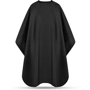 Hair  Cape with Adjustable Snap Closure, Professional Barber Cape, Large Size Haircut Salon Supplies for Men and Women - (Black)