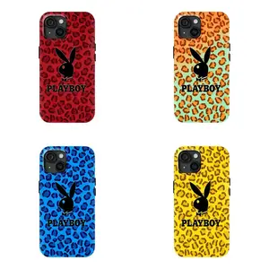 Playboy leopard print phone case, compatible with iPhone 17/16/15/14/13/12/11 Pro Max/Plus and Samsung Galaxy S23FE/22/23/24/25. A perfect gift for both men and women.