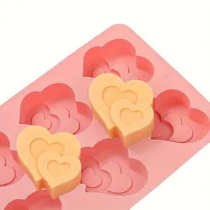1pc Heart-Shaped Bow Silicone Cake Mold, Valentine'S Day Heart-Shaped Mousse Cake Mold, Chocolate Candy Mold, Cake Decoration Mousse Mold