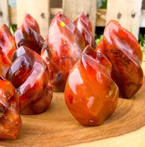 Carnelian Flame Crystal Tower Point Natural Gemstone Home Decor Healing Meditation Reiki Chakra Obelisk 6cm-8cm Gift for Birthdays Christmas