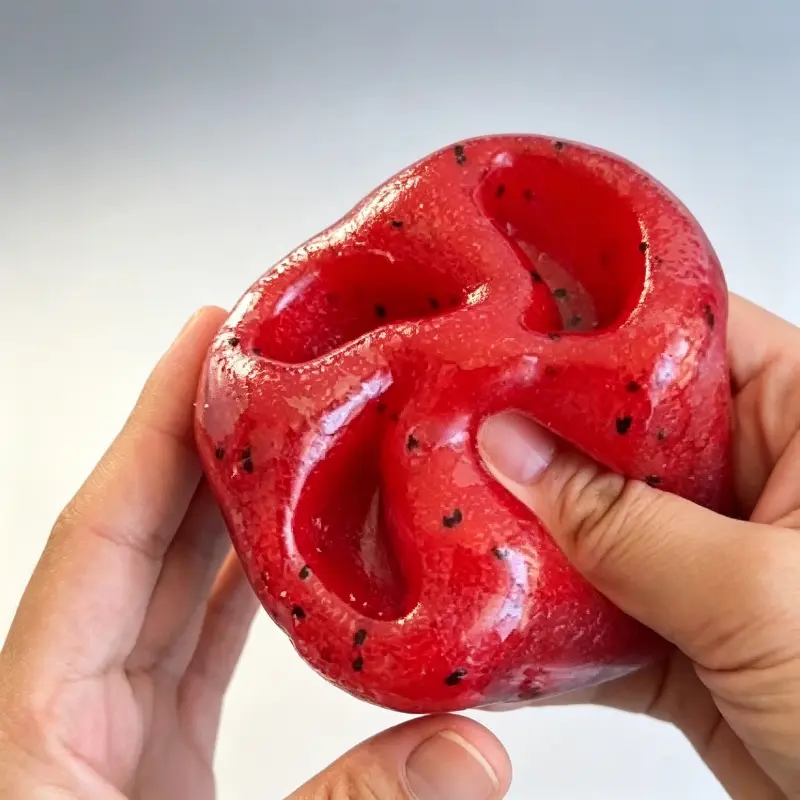 Watermelon Slush Squishy Toy - Crunchy Sound Squeeze Stress Ball, Slow Rebound ASMR Decompression Toy for All Ages