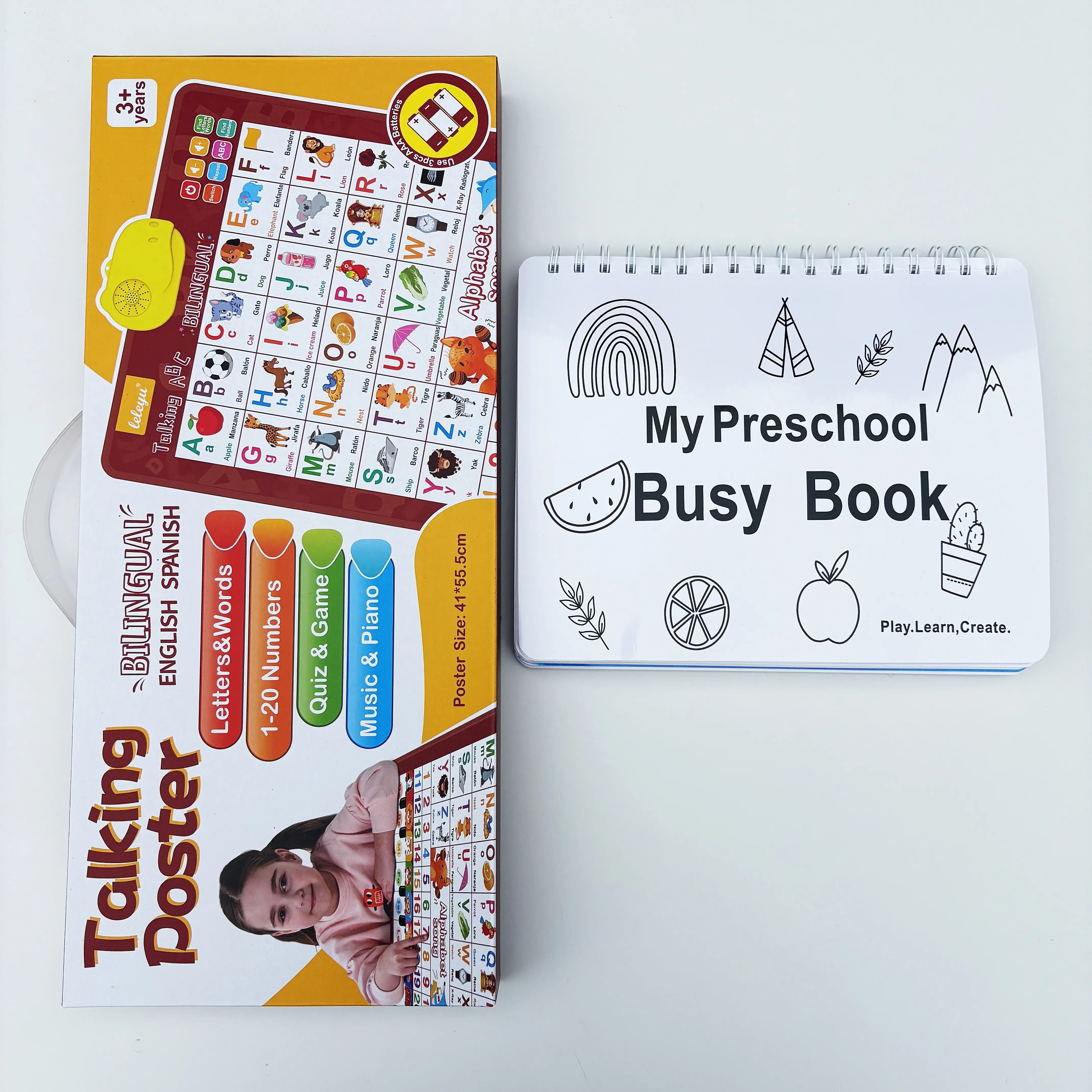 English-Spanish Alphabet-Red+Busy book