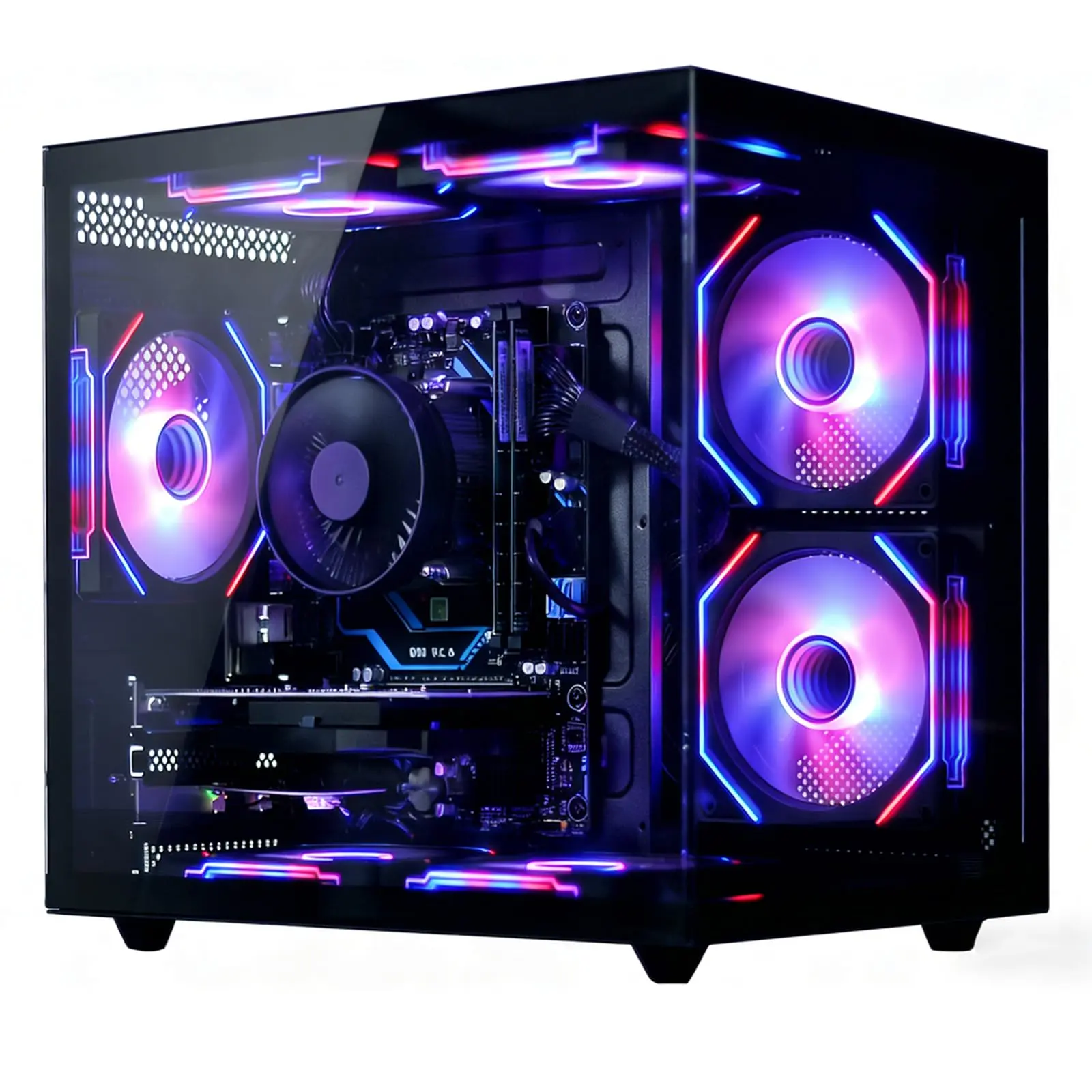 suevery Gaming PC Desktop Computer Ryzen 5,16GB DDR4512G SSD, RX 560 4G | 6-Core Up to 4.1GHz | RGB Prebuilt Tower |Wi-Fi 6 Gamer for Student Home Office-Black