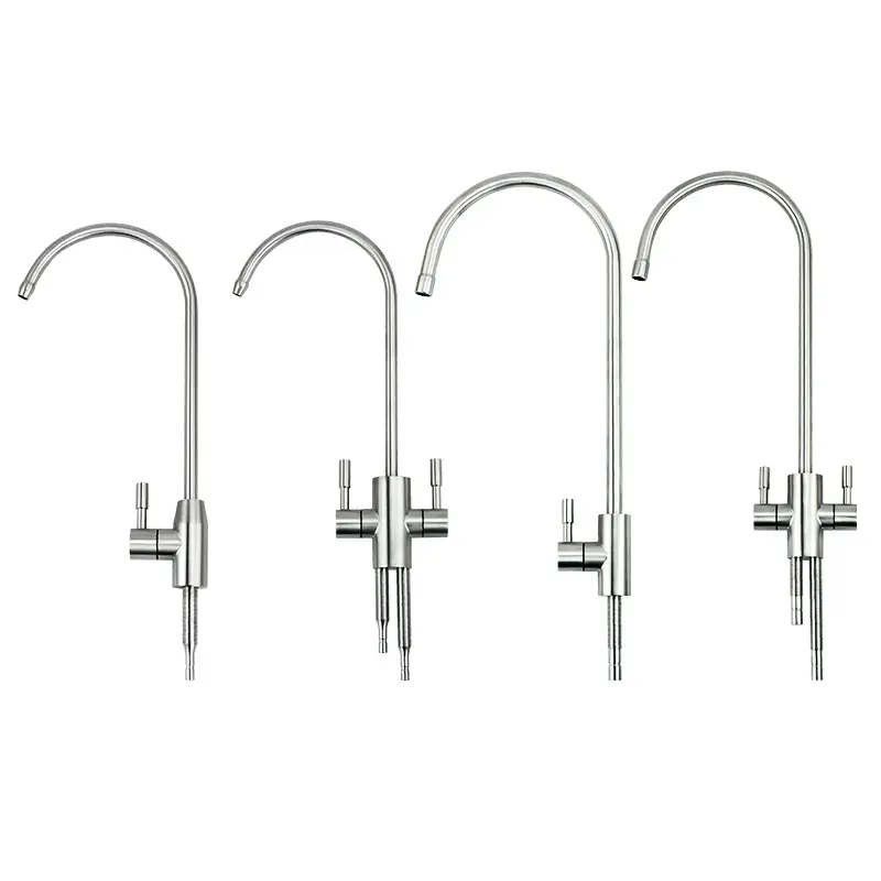 Universal kitchen water purifier stainless steel faucet 1/4 inch 3/8 inch single water dual water direct drinking water faucet