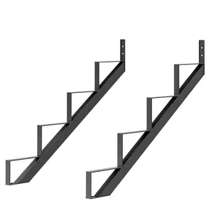 Garvee 2 Pack Steel Stair Riser,4 Step Stair Stringer for Deck Height 34.7 IN,Metal Stair Step Riser for Outdoor Steps and Outdoor Stairs