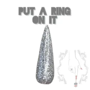 Put A Ring On It | Diamond Glitter Nail Dip, Silver Dip Nail Powder, Silver Acrylic Powder For Nail art