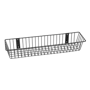 Rack Em Racks 9077-B Universal Wire Basket, Black - 24 x 6 x 4 in.