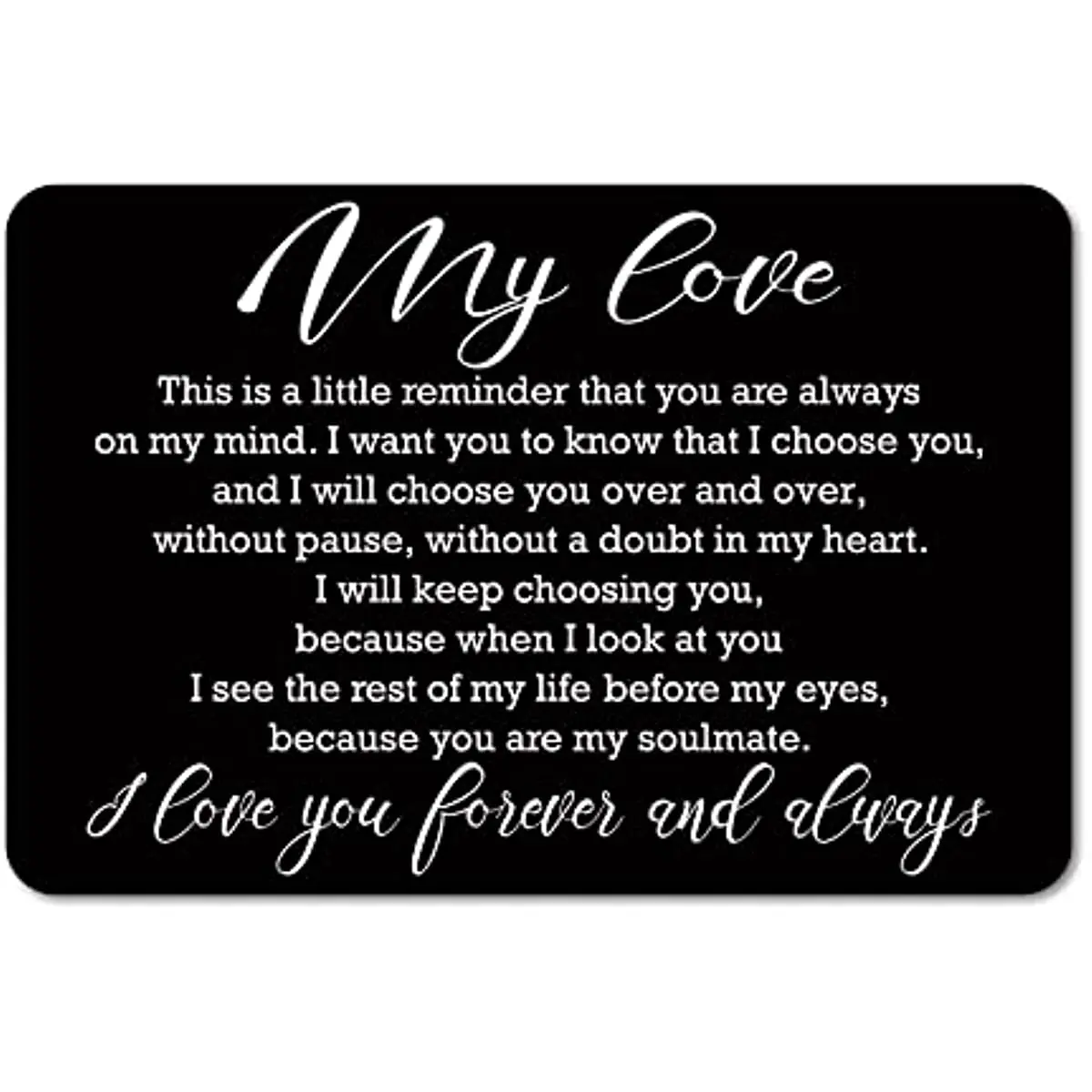 My Cute Engraved Wallet Insert Card, Love You Letter for Boyfriend Husband, Anniversary Gift for Him, Gift for Him, Wallet Insert Card, Custom Message Card