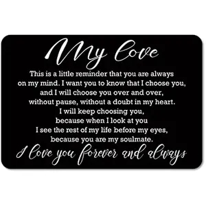 My Cute Engraved Wallet Insert Card, Love You Letter for Boyfriend Husband, Anniversary Gift for Him, Gift for Him, Wallet Insert Card, Custom Message Card