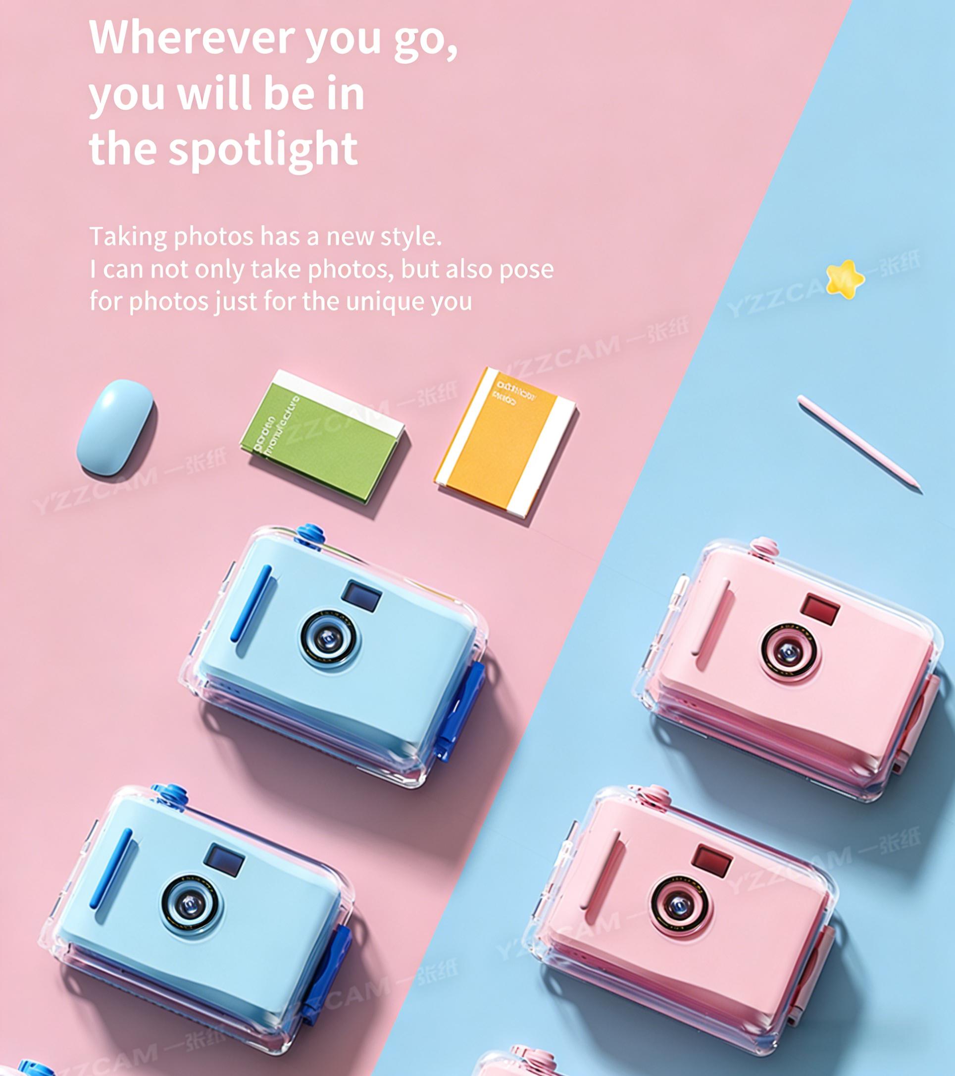 Film Camera: Point-and-Shoot Mini Retro Film Camera, Waterproof, Non-Instant, Creative Gift for Students and Instagram