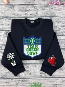 Green D Flower Embroidered Sweatshirt/ Hoodie , Greend sweatshirt, Here for the Green tiktok