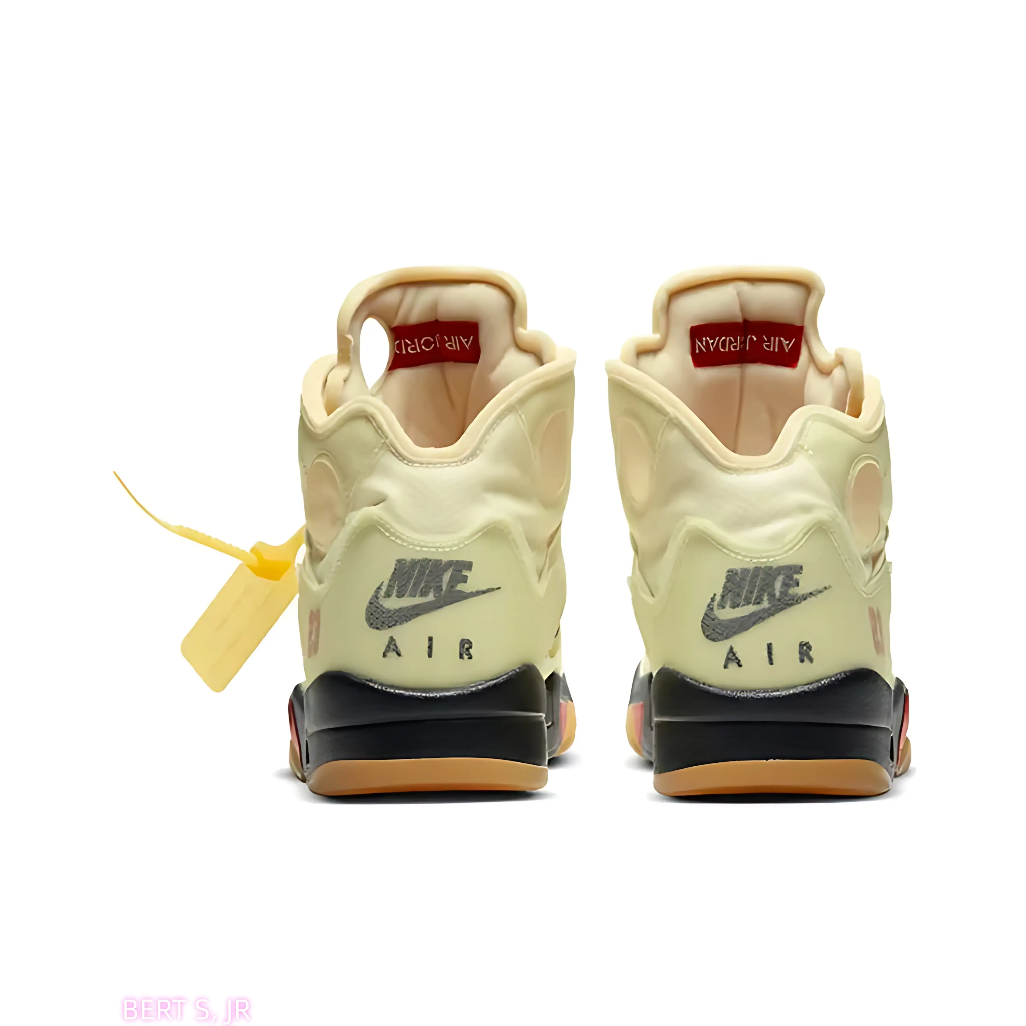 Aged Pale Yellow Deconstructed High Top Sneakers Unisex Brand New Sealed with Original Shoe Box, Hollow Cutout Details Shock Absorbing Midsole Non Slip Gum Outsole Streetwear Shoes
