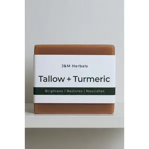 Beef Tallow Turmeric & Manuka Honey Soap Bar– Skin Brightening Restores Nourishes