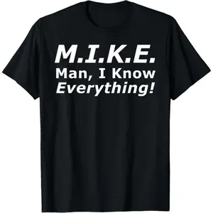 Funny Mike Graphic T-Shirt for Men, Casual Seamless Cotton Top, Short Sleeve Humor Gift for Birthday & Father's Day