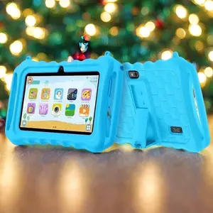 7-Inch Kids Tablet, Learning Entertainment Tablet, Android System, 1gb+16GB Memory, Dual Cameras, WiFi & Bluetooth-compatible, Shockproof Case, Perfect Gift for Children Aged 3+, Holiday Present