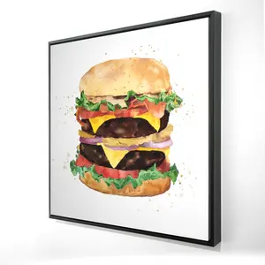 212 MAIN 24x24 in. Vibrant Culinary Art Watercolor Art Print - Brown Frame, Artistic Illustrative Kitchen Artwork, Home Kitchen Decoration (Home Supplies Wall Decor)