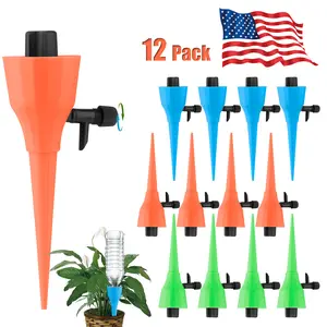 12pcs Self Plant Watering Spikes with Adjustable Water Flow, Self Irrigation Dripper, Vacation Water Saving Device for Indoor Outdoor Potted Plants Home Garden Flower Pots