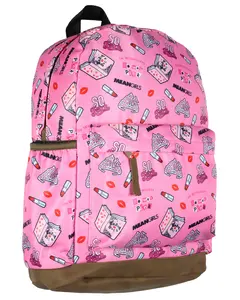 Mean Girls Backpack Burn Book On Wednesdays We Wear Pink Movie Quotes Laptop Travel Bag Faux Leather Bottom Bookbag 16"