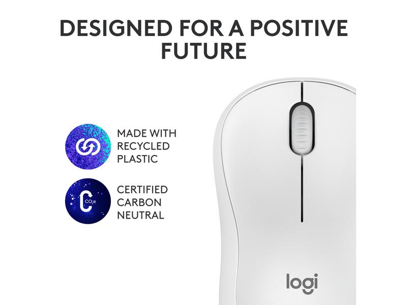 Logitech M240 Silent Bluetooth Mouse, Wireless, Compact, Portable, Smooth Tracking, 18-Month Battery, for Windows, macOS, ChromeOS, Compatible with PC, Mac, Laptop, Tablets (Off-white)