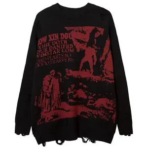 Dark Style Knitwear Sweater Men's Winter Clothes Pullover Jumper 2024 Y2k New Couple Sweaters  Gothic Vintage Streetwear Knit.Aa