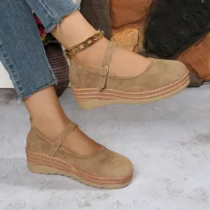 2026 New Stylish Wedge Loafers in Solid Colors, Comfortable And Versatile for Outdoor Casual Wear, Easy on The Feet, Elegant Women'S Shoes