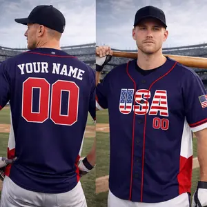 Personalized Baseball Jersey Custom Team Name Number USA Baseball Uniform Team shirt for Men Women Fan Apparel