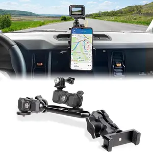 Maiker Dashboard Phone Holder for Ford Bronco Accessories 2021 2022 360° Adjustable Custom Anti-Shake Stabilizer with Gopro Mount