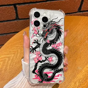 Dragon Pattern Phone Case for iPhone 16 15 14 13 12 11 X XS PRO MAX PLUS Gift Ideas Anti-drop Cellphone Protective Case Total Protective Shockproof Mobile Phone Cover