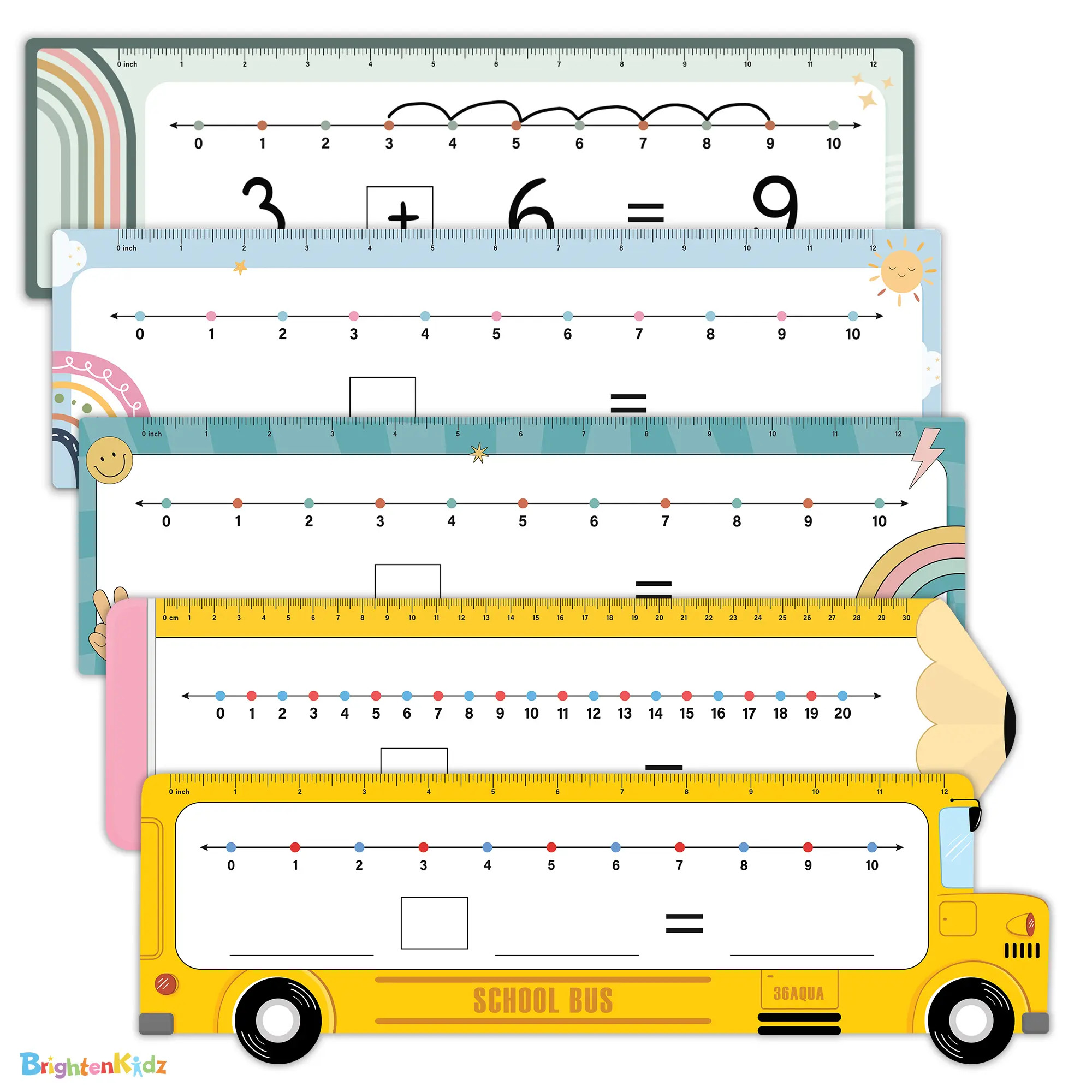26 Pack Number Line Dry Erase Boards Cards, 14"x4" Double-Sided, Math Manipulatives For Kids and Student, Kindergarten Elementary Special Education 1st Grade Classroom Must Haves - Brightenkidz