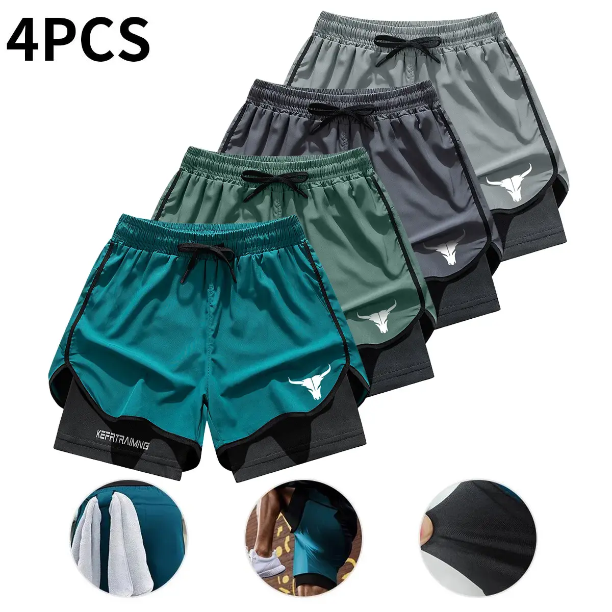 Peacock Green + Army Green + Dark Gray + Light Gray