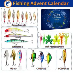 Fishing Tackle Advent Calendar Lures Set for Adults and Kids - Christmas Fish Bait Gifts
