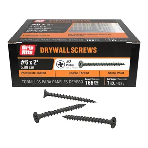 #6 x 2 in. #2 Phillips Bugle Head Coarse Thread Sharp Point Drywall Screws 1 lb. Box