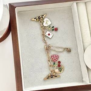Stylish Luxury Strawberry Tulip Heart Design Bracelet Band, Fits Apple Watch Series 1-11 Ultra 1/2/3 Se, Elegant Women's Jewelry