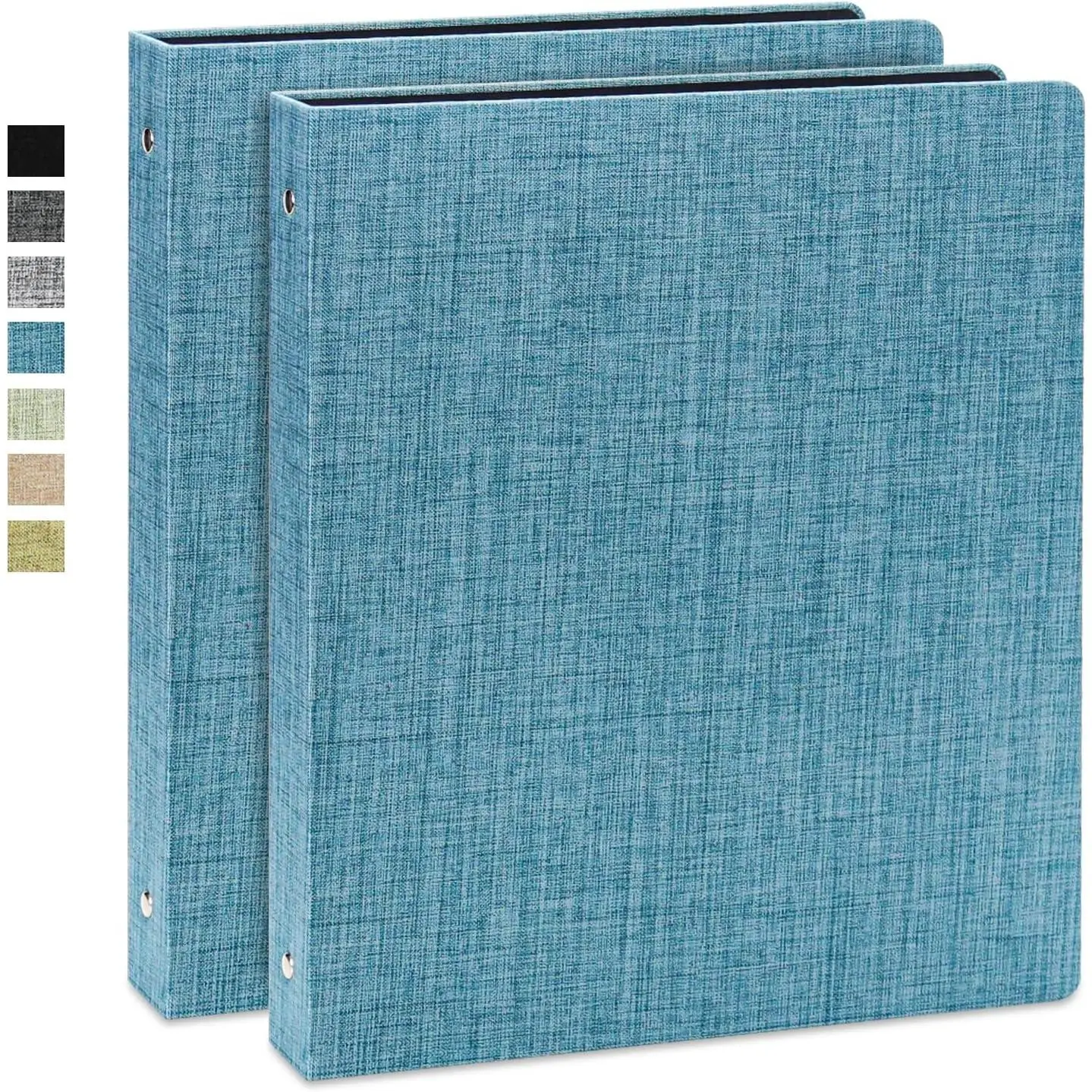 2 Pack Classic New Linen Fabric 3-Ring Binders, 1 in Round Rings, Letter Size 8.5x11 in Paper Fit, Dual Inside Pockets, Extended Binder Life, Manufacturer Warranty, Durable Organizer for School & Office Documents, Photo Collections