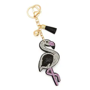 Flamingo Crystal Rhinestone Key Chain Pillow Charm