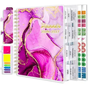 Planner 2026-2027, Large 18 Months Academic Daily Weekly Monthly Planner Yearly Agenda Jan. 2026-June. 2027, 7.9" x 9.8", Page Tabs, Separator Page, Pocket Folder, Bookmark, Stickers, Sticky Note Set