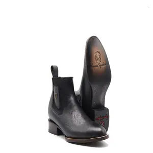 2793001 - Men's Vaquero Signature Chelsea Charro Ankle Toe Boots (Flor Entera Black)