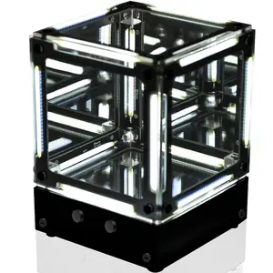 DIY Soldering Project Kit, DIY Night Light Soldering Practice Kit, Adjustable LED Brightness Light Mode Magic Cube Electronic Kit - Present Box for Gamers Desk Decor School Learning STEM Education