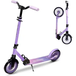 Nattork Foldable Kick Scooter for Kids 6+, Teens & Adults, Adjustable Height Scooter with 8 Inch Large Wheels & Anti-Shock Suspension, Sturdy Scooter Supports Max 240 LBS, Perfect for Indoor Outdoor Riding & Daily Commute