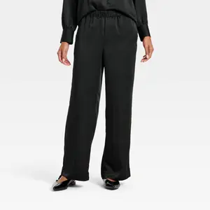 Women's Satin Pull-On Pants - A New Day