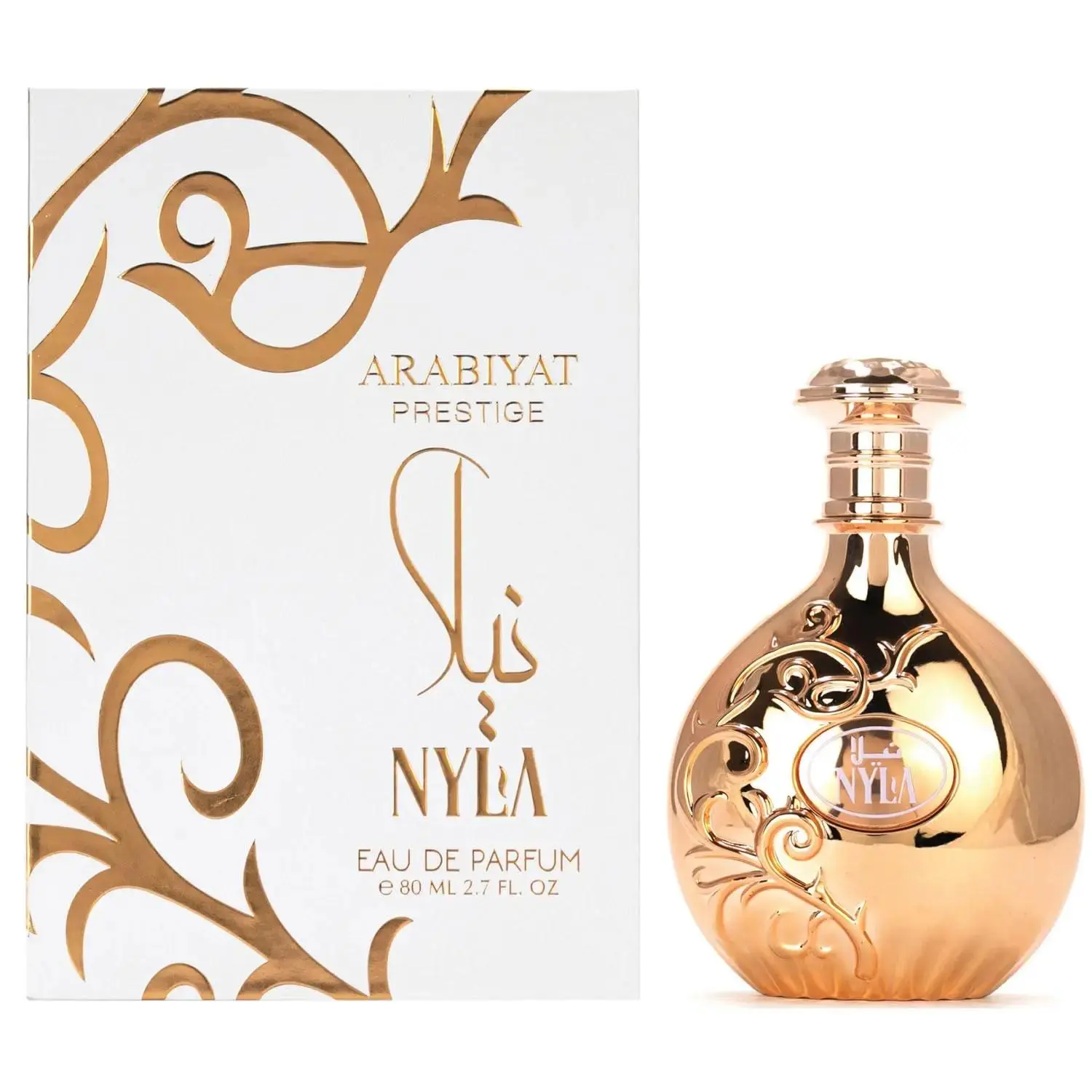 Arabiyat Prestige Nyla Eau de Parfum 2.7 fl oz Fruity Floral Coconut Musk Perfume for Women Luxurious Fragrance Elegant Design